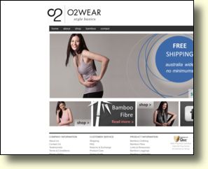 WebSite: O2wear - Bamboo Clothing